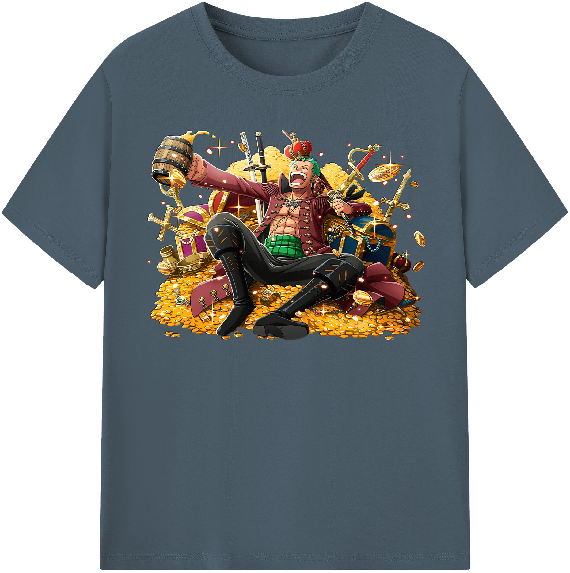ワンピース ロロノア・ゾロ ONE PIECE Roronoa Zoro 綿100％半袖Tシャツ（フロントプリント）